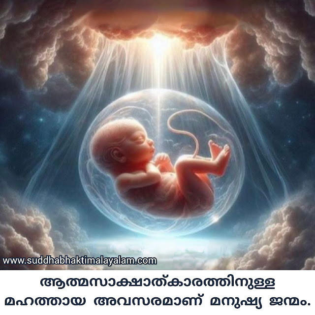 ആത്മസാക്ഷാത്‌കാരത്തിനുള്ള മഹത്തായ അവസരമാണ് മനുഷ്യ ജന്മം.