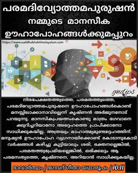 പരമദിവ്യോത്തമപുരുഷൻ നമ്മുടെ മാനസീക ഊഹാപോഹങ്ങൾക്കുമപ്പുറം