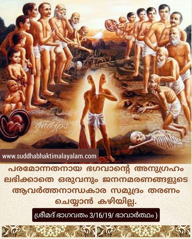 ഭഗവാന്റെ കാരുണ്യം കൊണ്ട് മാത്രമേ മുക്തി സാധ്യമാകൂ.