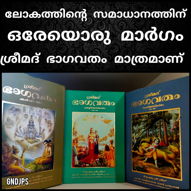 ലോകത്തിന്റെ സമാധാനത്തിന് ഒരേയൊരു മാർഗം ശ്രീമദ് ഭാഗവതം മാത്രമാണ്